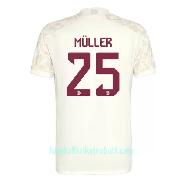 Günstige FC Bayern München Muller 25 Champions League Kindertrikot Ausweich 2023/24 Kurzarm