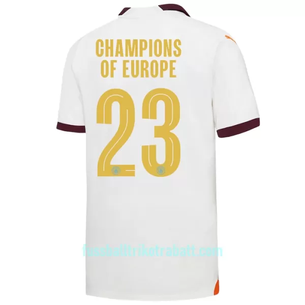 Günstige Manchester City Champions of Europe Herrentrikot Auswärts 2023/24 Kurzarm