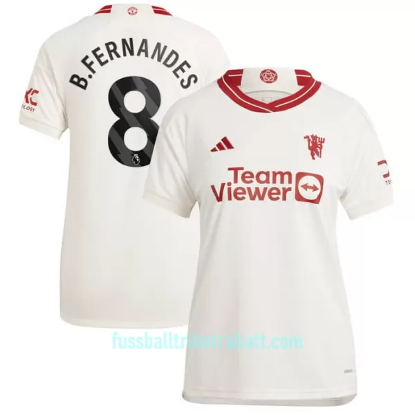 Günstige Manchester United Bruno Fernandes 8 Damentrikot Ausweich 2023/24 Kurzarm