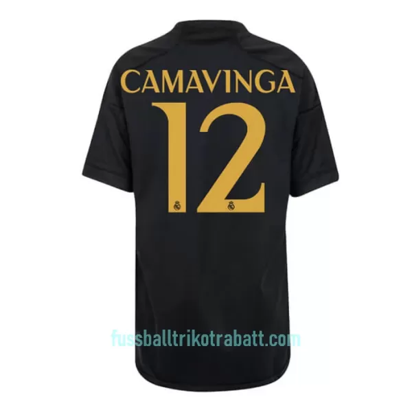 Günstige Real Madrid Camavinga 12 Kindertrikot Ausweich 2023/24 Kurzarm