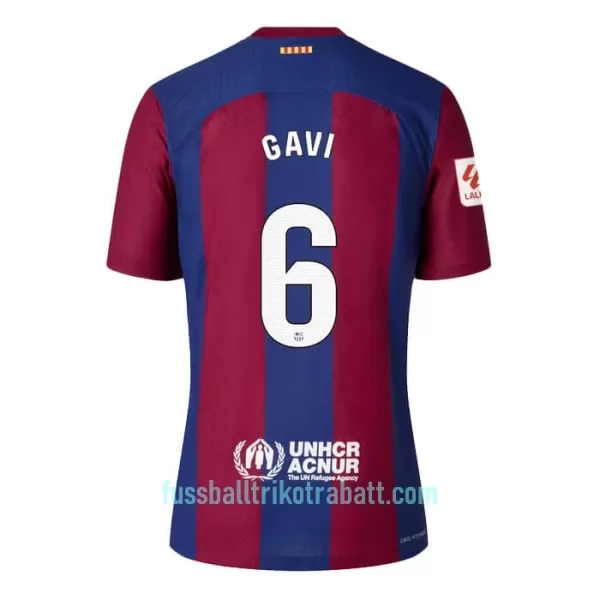 Günstige FC Barcelona Gavi 6 Herrentrikot Heim 2023/24 Kurzarm