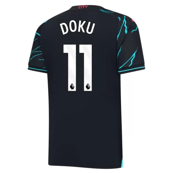 Günstige Manchester City Doku 11 Herrentrikot Ausweich 2023/24 Kurzarm