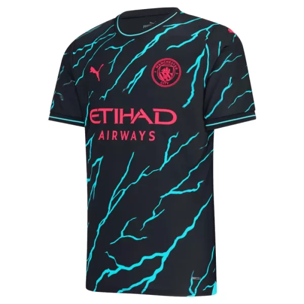 Günstige Manchester City Doku 11 Herrentrikot Ausweich 2023/24 Kurzarm