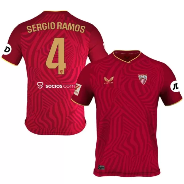Günstige Sevilla FC Sergio Ramos 4 Herrentrikot Auswärts 2023/24 Kurzarm