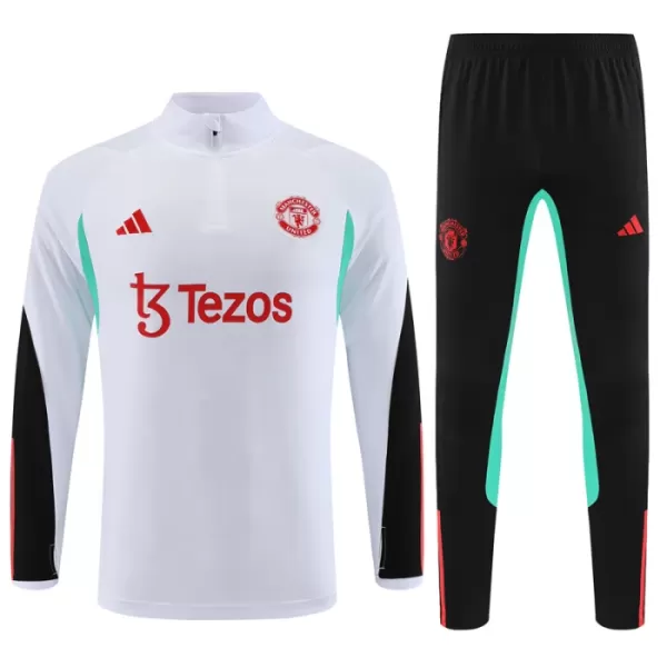 Manchester United Kit Trainingspullover 2023/24 Viertelreißverschluss Weiße