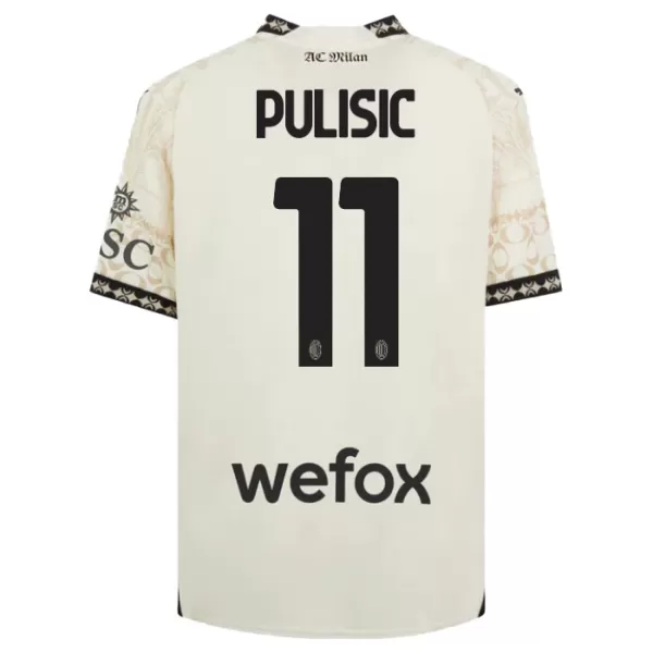 Günstige AC Mailand Christian Pulisic 11 Herrentrikot Vierte 2023/24 Kurzarm Weiße
