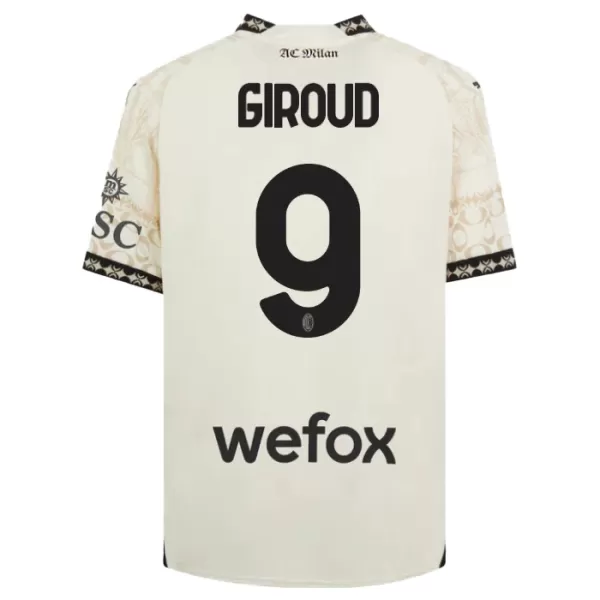 Günstige AC Mailand Olivier Giroud 9 Kindertrikot Vierte 2023/24 Kurzarm Weiße