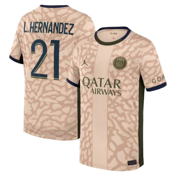 Günstige Paris Saint-Germain Lucas Hernandez 21 Herrentrikot Vierte Jordan 2023/24 Kurzarm