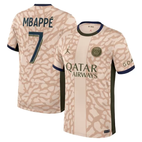 Günstige Paris Saint-Germain Mbappé 7 Herrentrikot Vierte Jordan 2023/24 Kurzarm