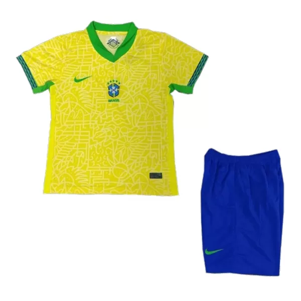 Günstige Brasilien Kindertrikot Heim 2024 Kurzarm