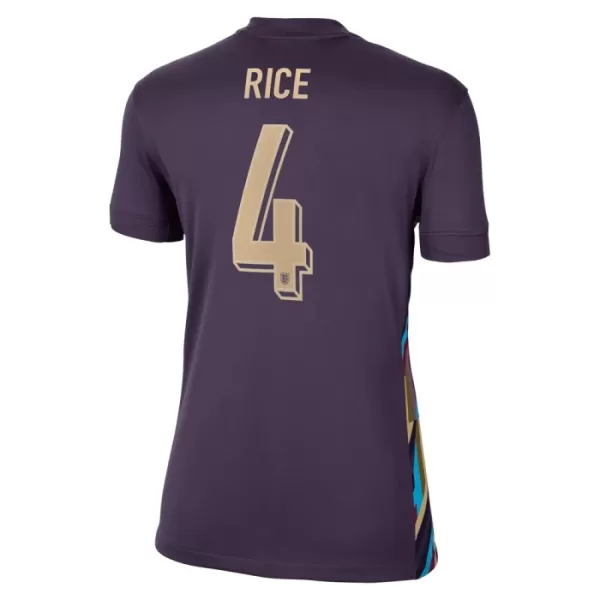 Günstige England Rice 4 Damentrikot Auswärts EURO 2024 Kurzarm