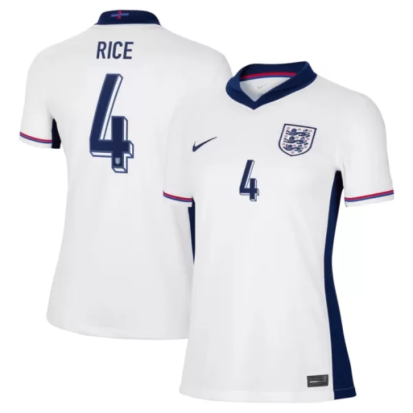 Günstige England Rice 4 Damentrikot Heim EURO 2024 Kurzarm