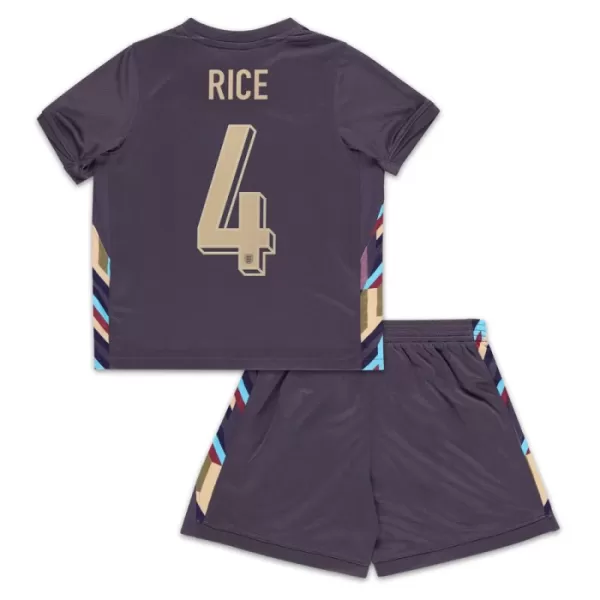 Günstige England Rice 4 Kindertrikot Auswärts EURO 2024 Kurzarm