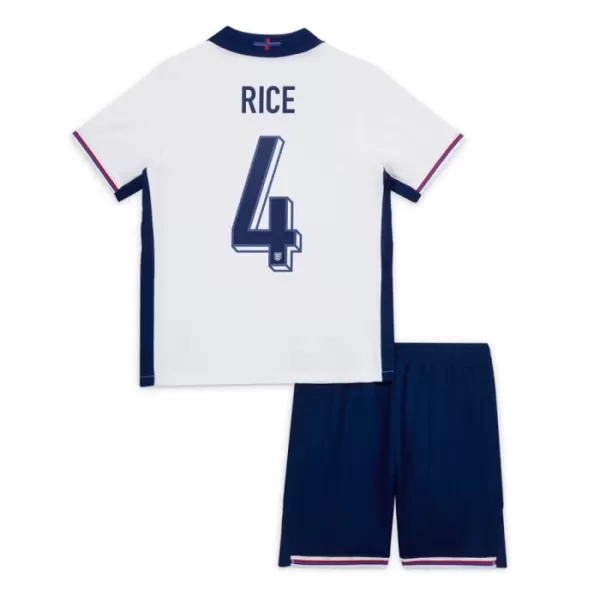 Günstige England Rice 4 Kindertrikot Heim EURO 2024 Kurzarm