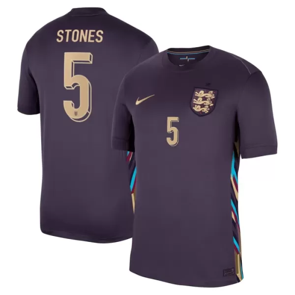 Günstige England Stones 5 Herrentrikot Auswärts EURO 2024 Kurzarm