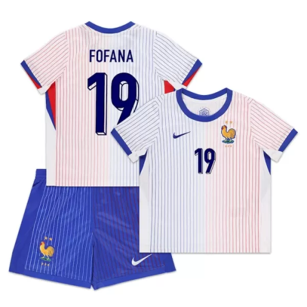 Günstige Frankreich Fofana 19 Kindertrikot Auswärts EURO 2024 Kurzarm