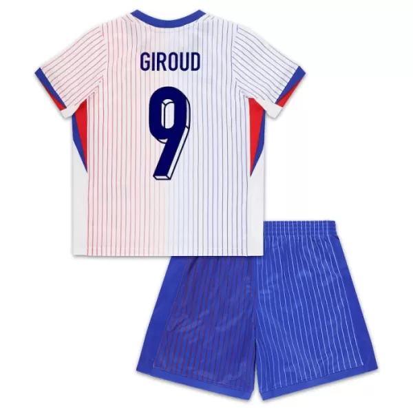 Günstige Frankreich Giroud 9 Kindertrikot Auswärts EURO 2024 Kurzarm