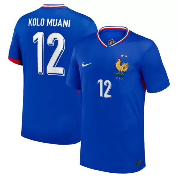 Günstige Frankreich Kolo Muani 12 Herrentrikot Heim EURO 2024 Kurzarm