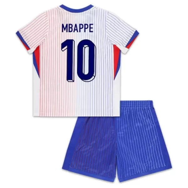 Günstige Frankreich Mbappé 10 Kindertrikot Auswärts EURO 2024 Kurzarm