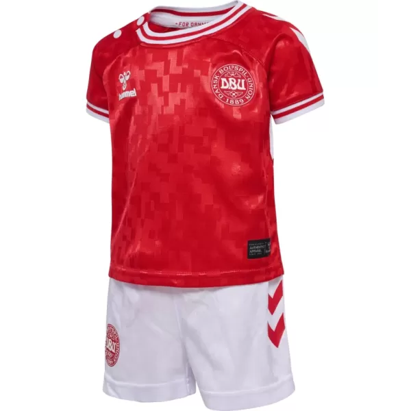 Günstige Dänemark Kindertrikot Heim EURO 2024 Kurzarm