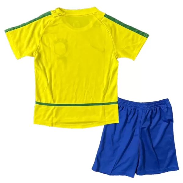 Günstige Brasilien 2002-2003 Kindertrikot Heim Retro Kurzarm