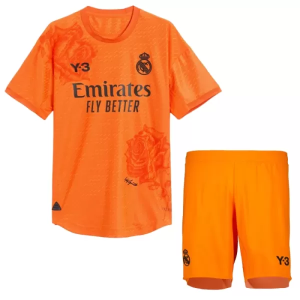 Günstige Real Madrid Torwart Kindertrikot Vierte 2023/24 Kurzarm Orange