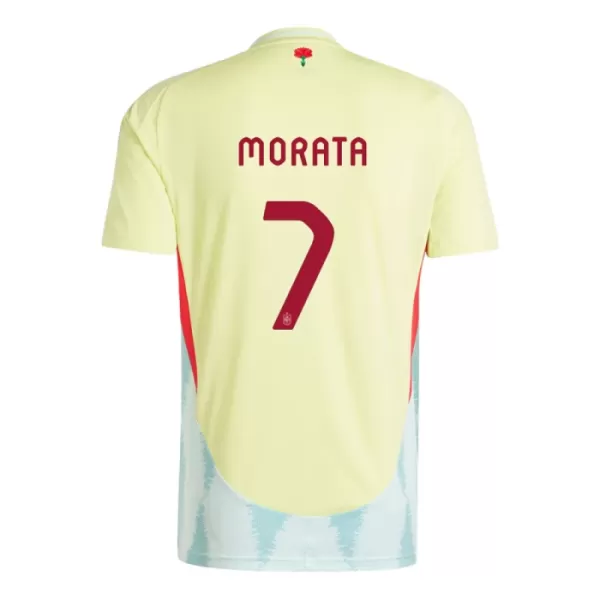 Günstige Spanien Alvaro Morata 7 Herrentrikot Auswärts EURO 2024 Kurzarm