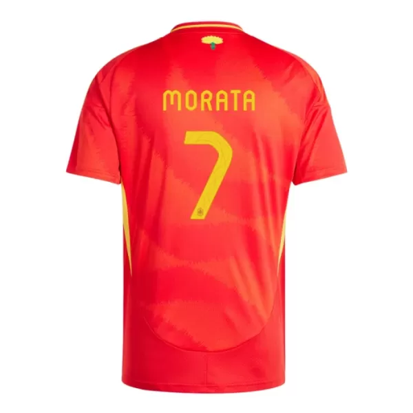 Günstige Spanien Alvaro Morata 7 Kindertrikot Heim EURO 2024 Kurzarm