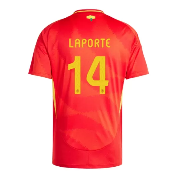 Günstige Spanien Aymeric Laporte 14 Herrentrikot Heim EURO 2024 Kurzarm