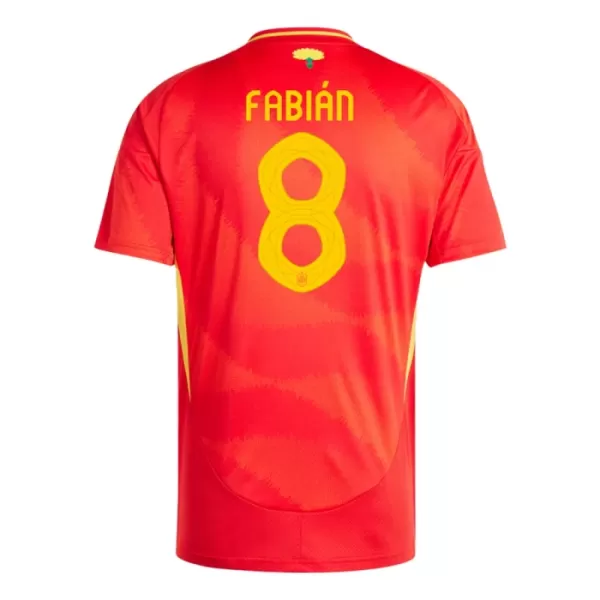 Günstige Spanien Fabian Ruiz 8 Herrentrikot Heim EURO 2024 Kurzarm