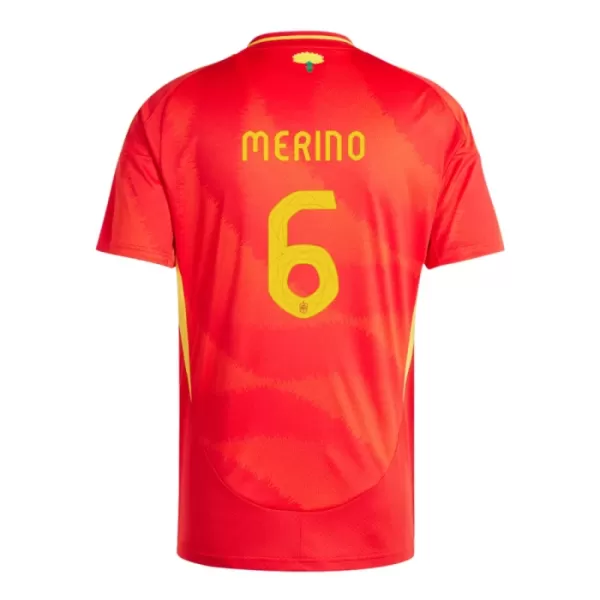 Günstige Spanien Mikel Merino 6 Herrentrikot Heim EURO 2024 Kurzarm