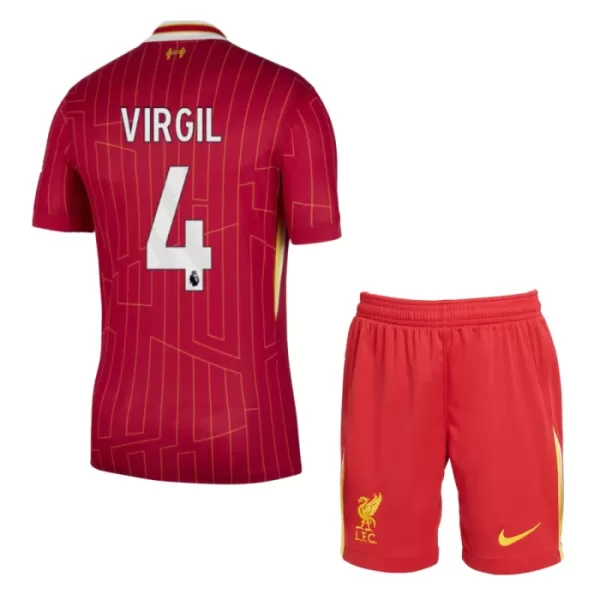 Günstige Liverpool Virgil 4 Kindertrikot Heim 2024/25 Kurzarm