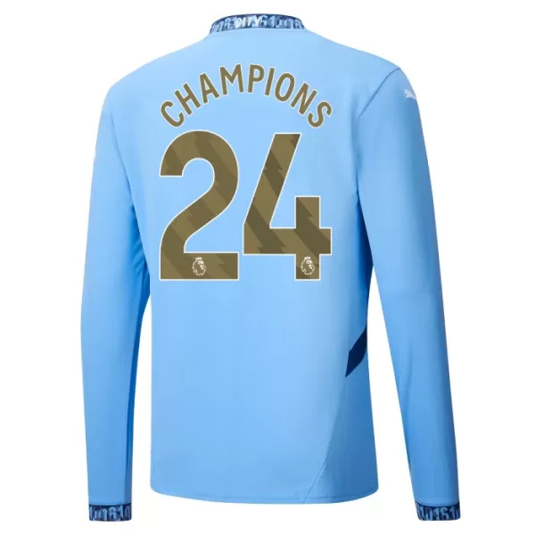 Günstige Manchester City Champions 24 Herrentrikot Heim 2024/25 Langarm