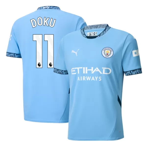 Günstige Manchester City Doku 11 Herrentrikot Heim 2024/25 Kurzarm