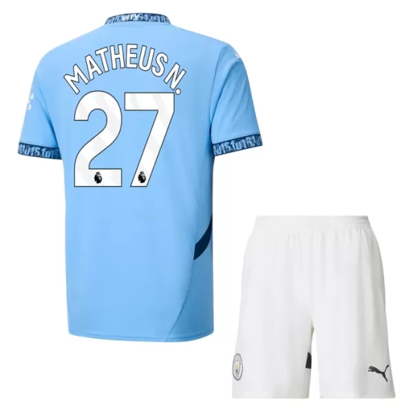 Günstige Manchester City Matheus Nunes 27 Kindertrikot Heim 2024/25 Kurzarm