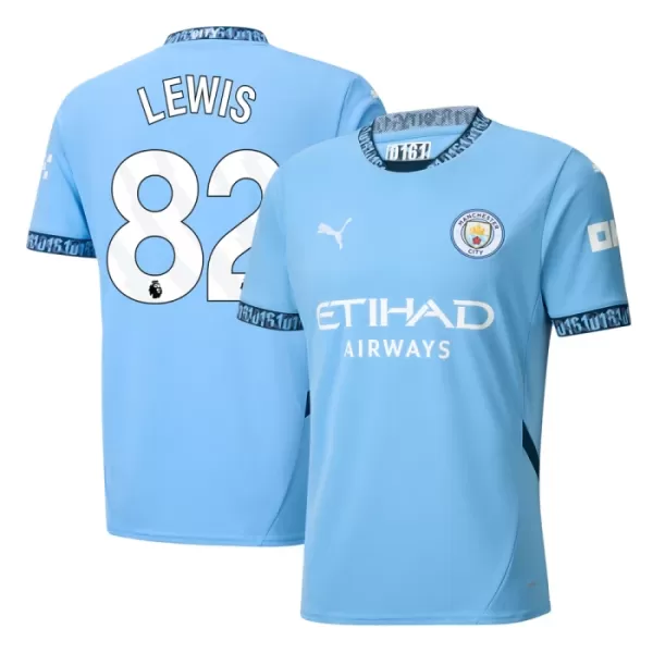 Günstige Manchester City Rico Lewis 82 Herrentrikot Heim 2024/25 Kurzarm