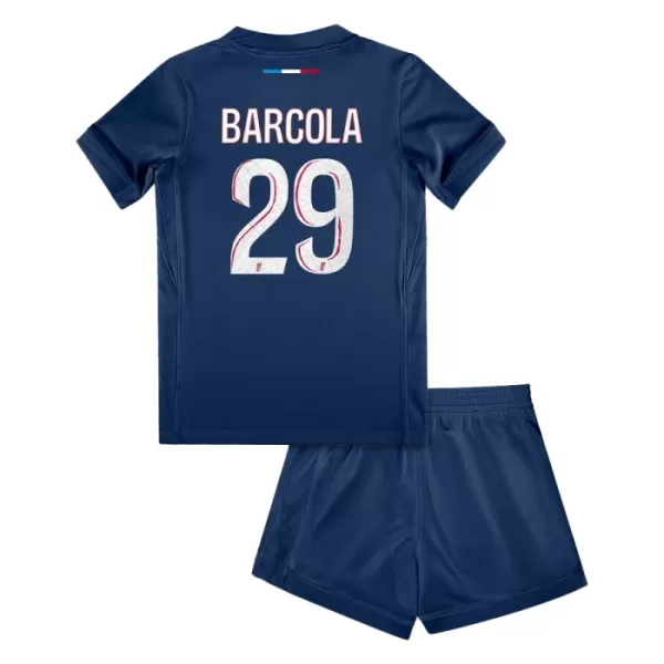Günstige Paris Saint-Germain Bradley Barcola 29 Kindertrikot Heim 2024/25 Kurzarm