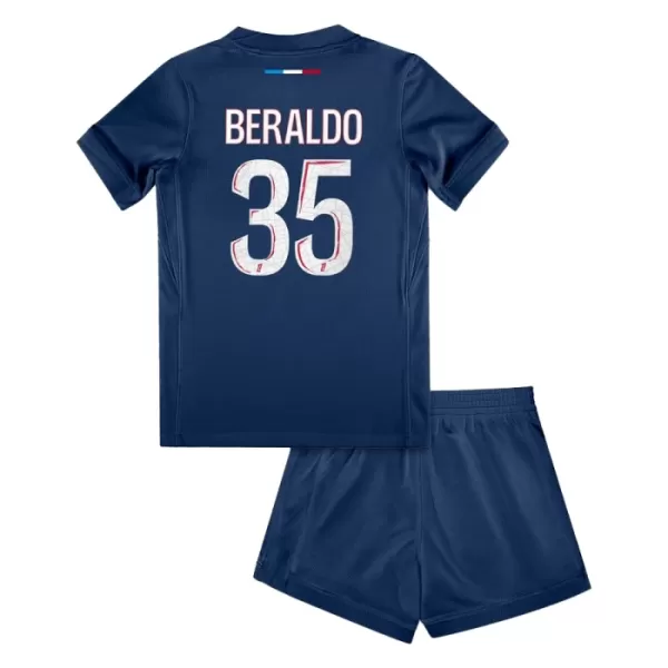 Günstige Paris Saint-Germain Lucas Beraldo 35 Kindertrikot Heim 2024/25 Kurzarm