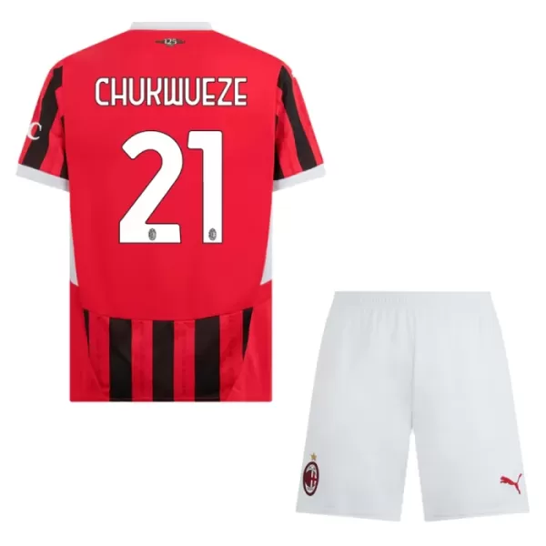 Günstige AC Mailand Chukwueze 21 Kindertrikot Heim 2024/25 Kurzarm