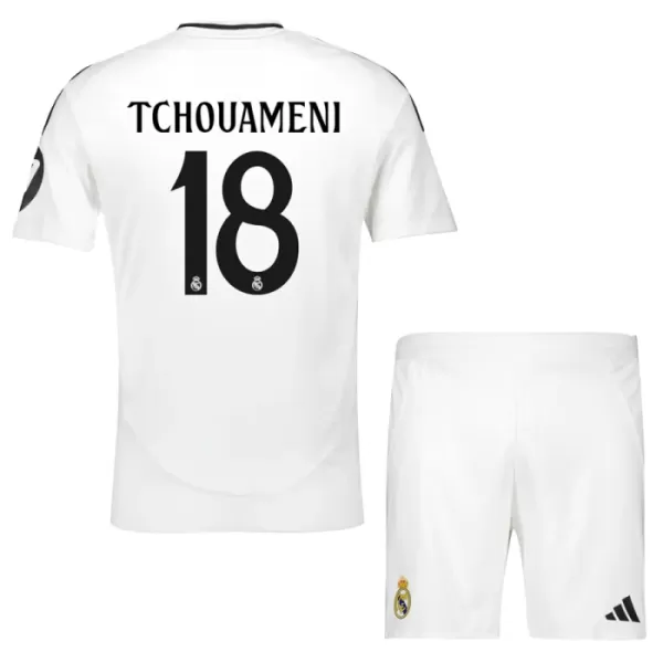 Günstige Real Madrid Tchouameni 18 Kindertrikot Heim 2024/25 Kurzarm