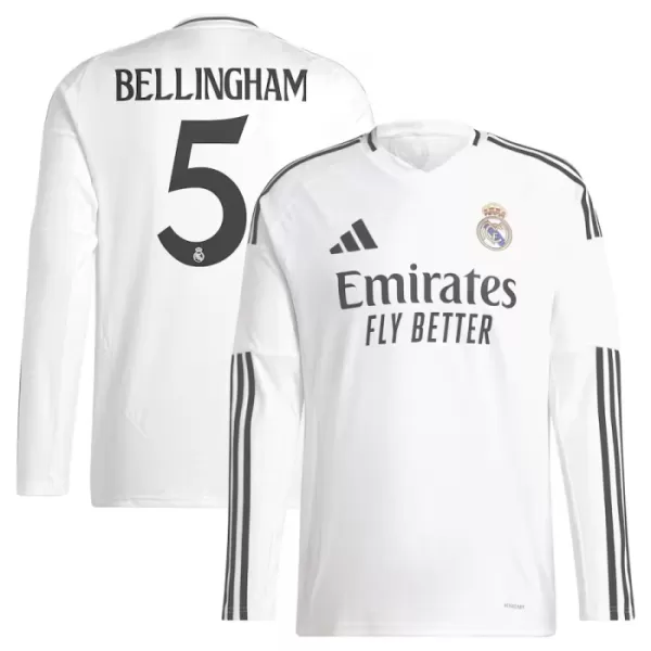 Günstige Real Madrid Bellingham 5 Herrentrikot Heim 2024/25 Langarm