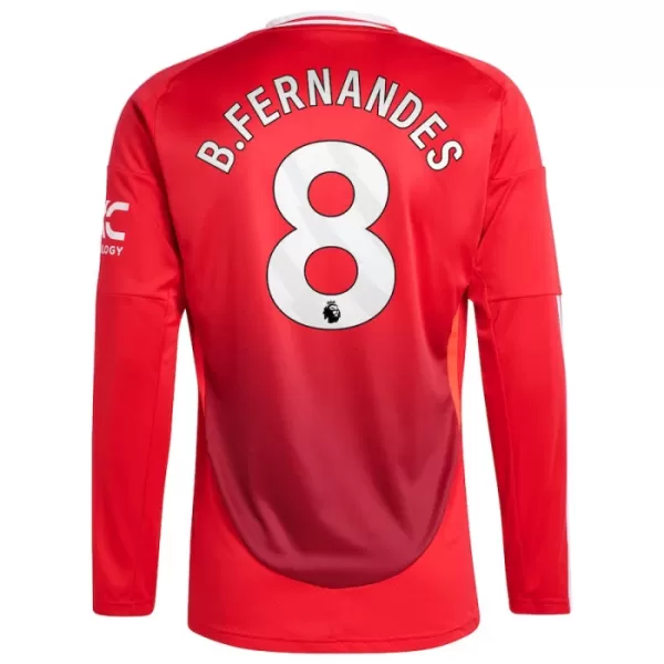 Günstige Manchester United Bruno Fernandes 8 Herrentrikot Heim 2024/25 Langarm