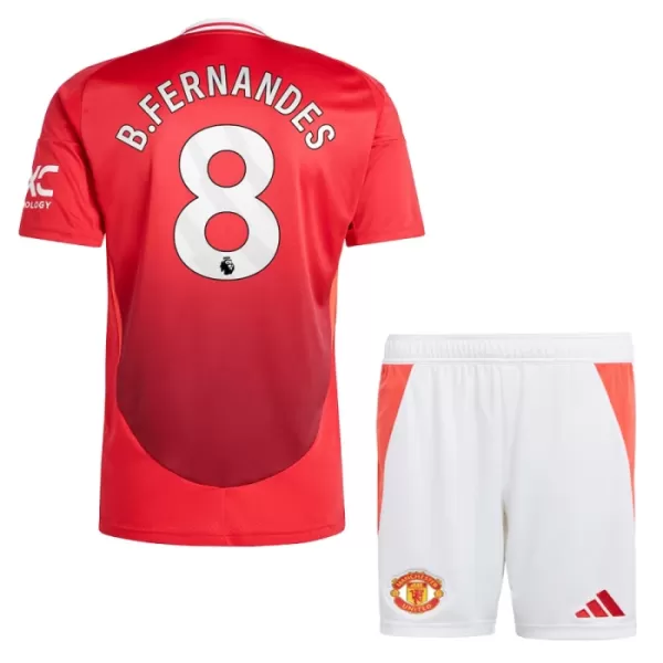 Günstige Manchester United Bruno Fernandes 8 Kindertrikot Heim 2024/25 Kurzarm