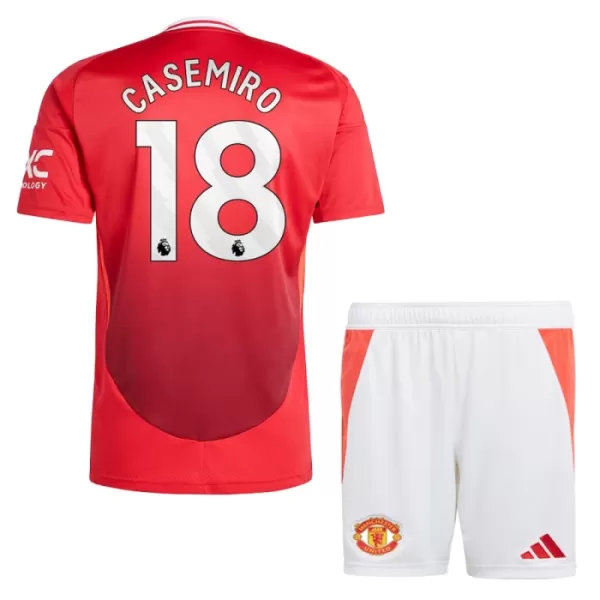 Günstige Manchester United Casemiro 18 Kindertrikot Heim 2024/25 Kurzarm