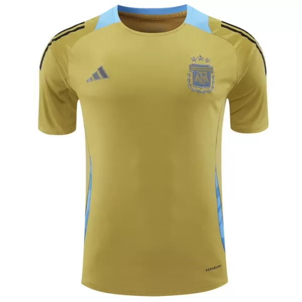 Günstige Argentinien Pre-Match Herrentrikot 2024 Kurzarm Gelbe