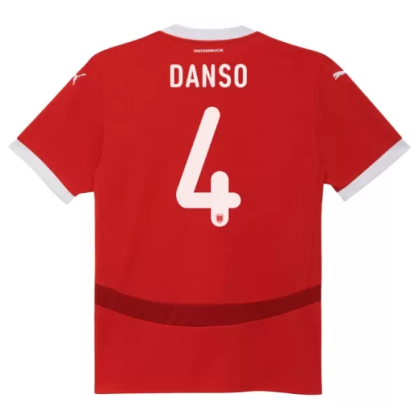 Günstige Österreich Kevin Danso 4 Herrentrikot Heim EURO 2024 Kurzarm