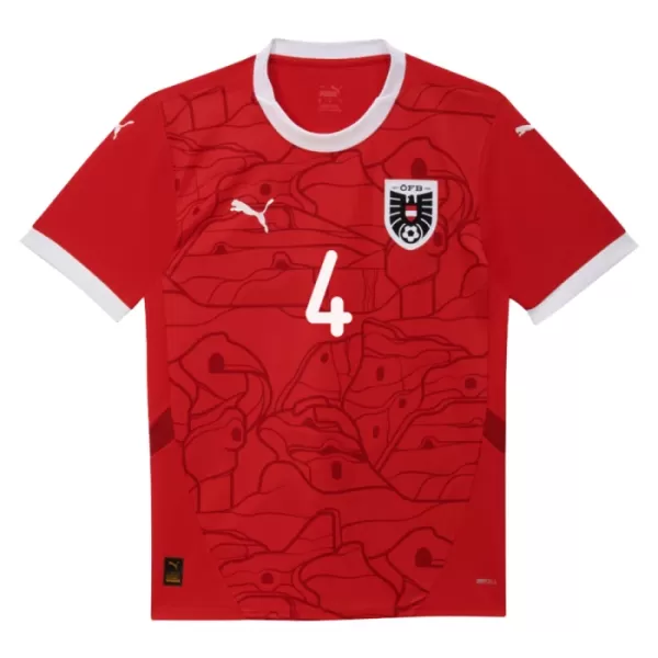 Günstige Österreich Kevin Danso 4 Herrentrikot Heim EURO 2024 Kurzarm