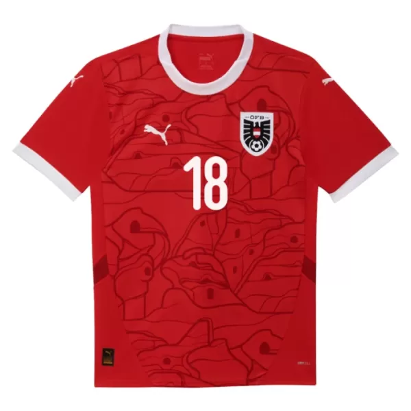 Günstige Österreich Romano Schmid 18 Herrentrikot Heim EURO 2024 Kurzarm