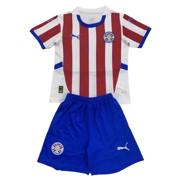 Günstige Paraguay Kindertrikot Heim 2024 Kurzarm