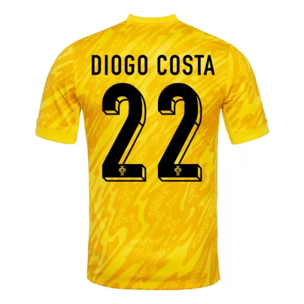 Günstige Portugal Diogo Costa 22 Torwart Herrentrikot EURO 2024 Kurzarm Gelbe